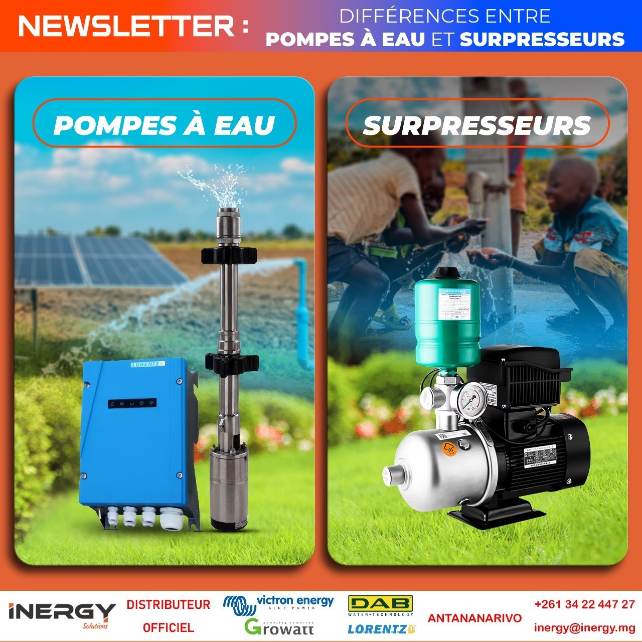 DIFFÉRENCES ENTRE POMPES À EAU ET SURPRESSEURS