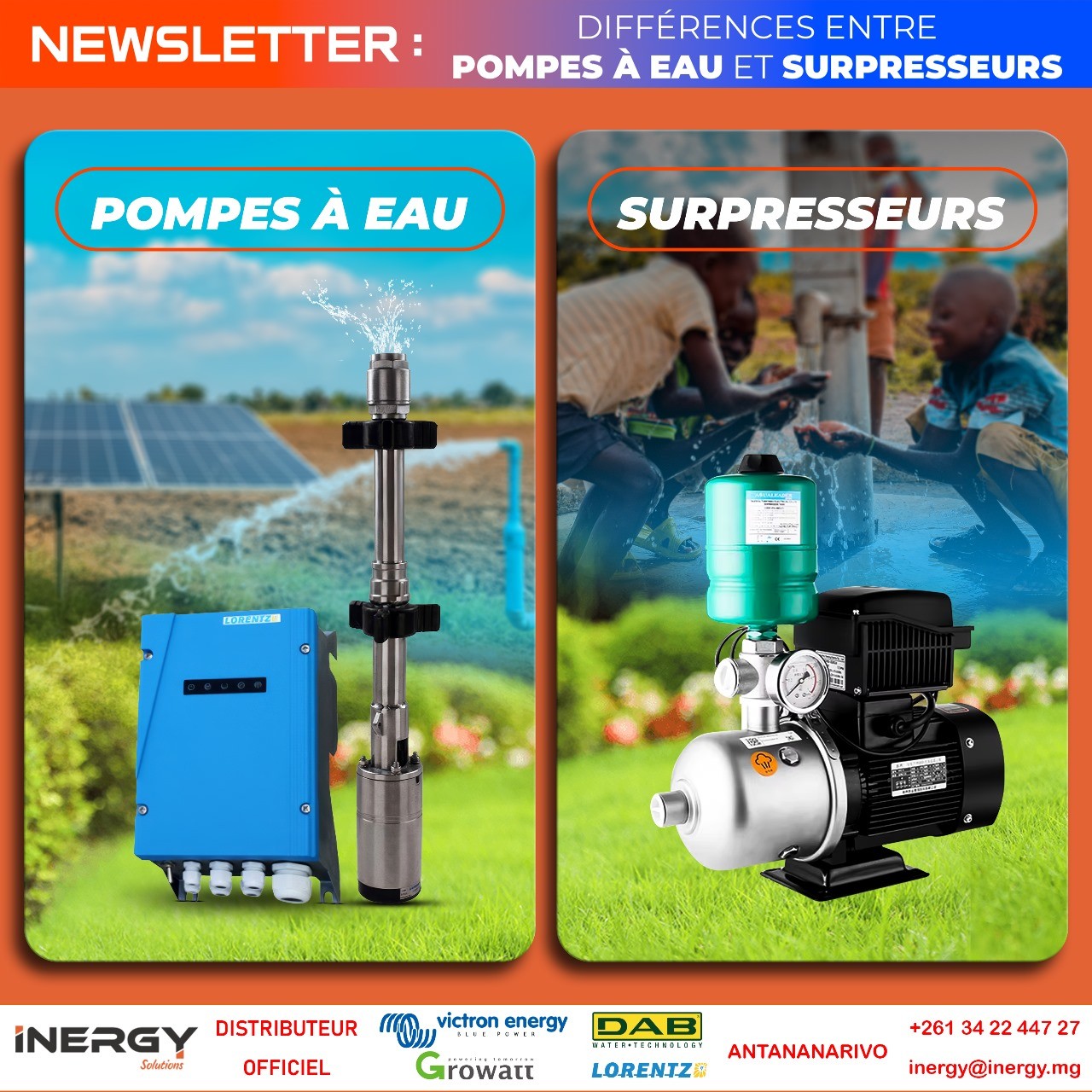 DIFFÉRENCES ENTRE POMPES À EAU ET SURPRESSEURS DIFFÉRENCES ENTRE POMPES À EAU ET SURPRESSEURS