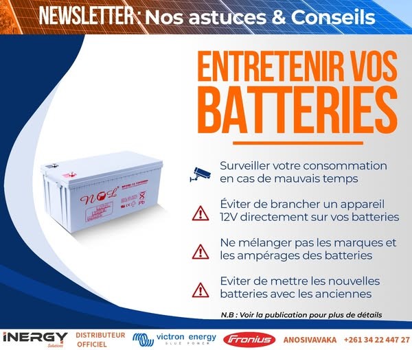 ENTRETENIR VOS BATTERIES